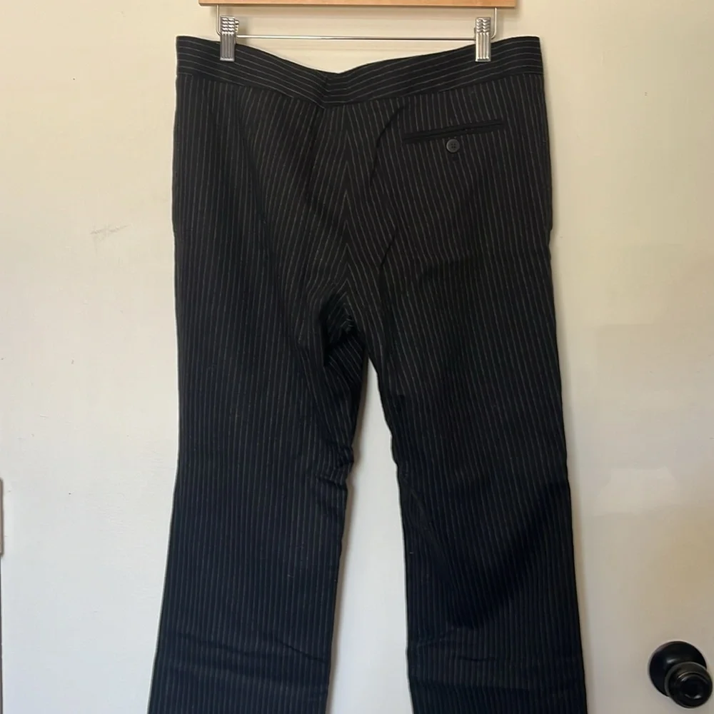 BURBERRY London Stripped Wide Wool‎ leg pants black sz 12